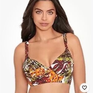 Skinny Dippers Swimwear Anastasia Underwire Strappy Bikini V Neck Top Sz M NWOT